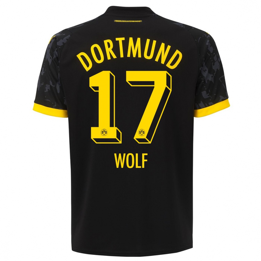 Niño Fútbol Camiseta Marius Wolf #17 Negro 2ª Equipación 2023/24