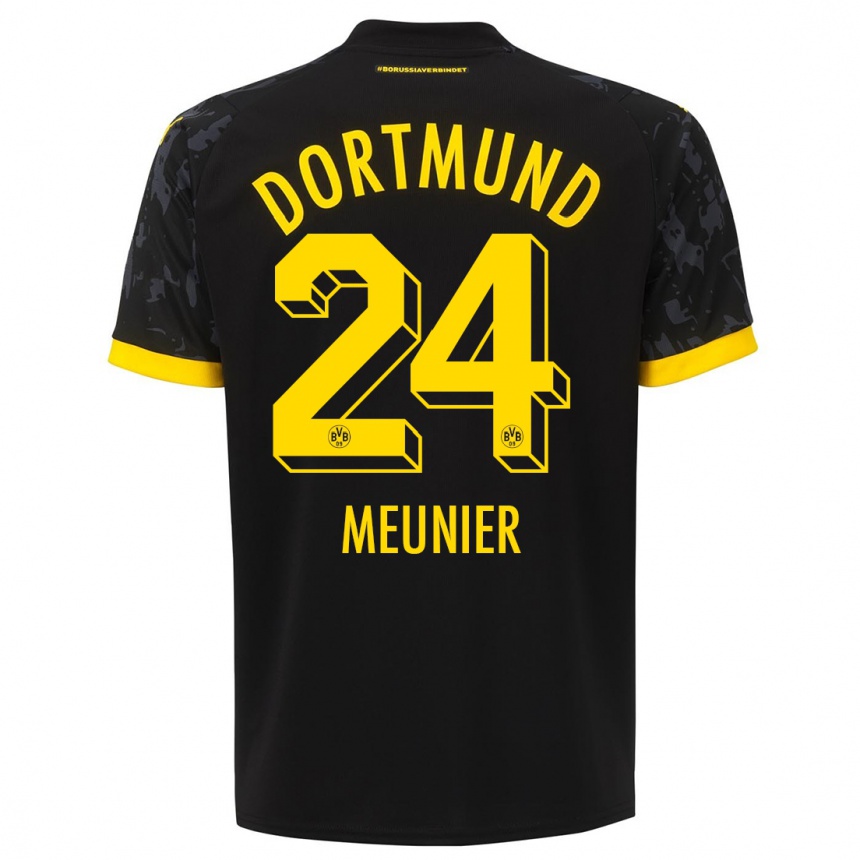 Niño Fútbol Camiseta Thomas Meunier #24 Negro 2ª Equipación 2023/24