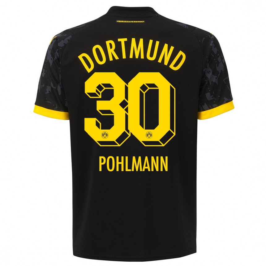 Niño Fútbol Camiseta Ole Pohlmann #30 Negro 2ª Equipación 2023/24