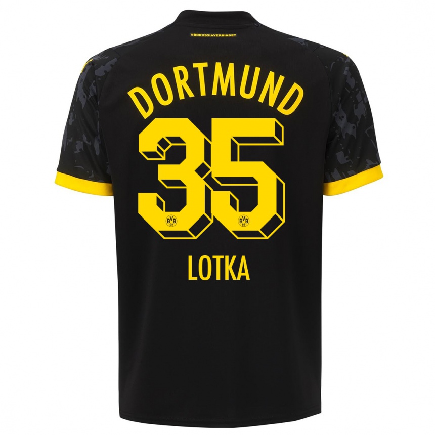Niño Fútbol Camiseta Marcel Lotka #35 Negro 2ª Equipación 2023/24