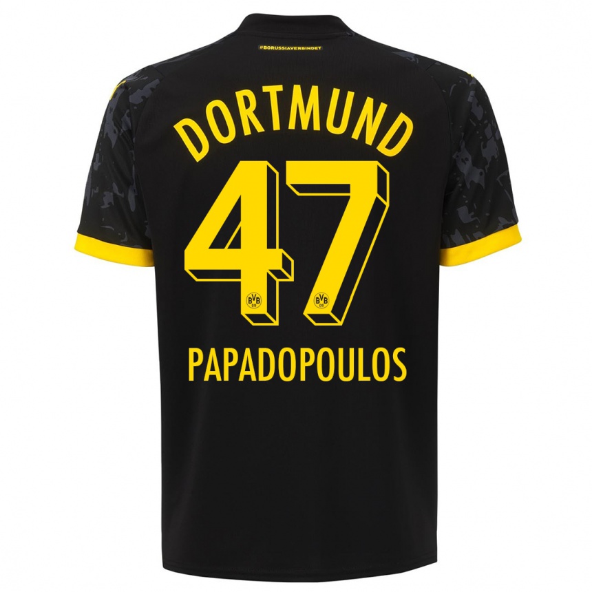 Niño Fútbol Camiseta Antonios Papadopoulos #47 Negro 2ª Equipación 2023/24