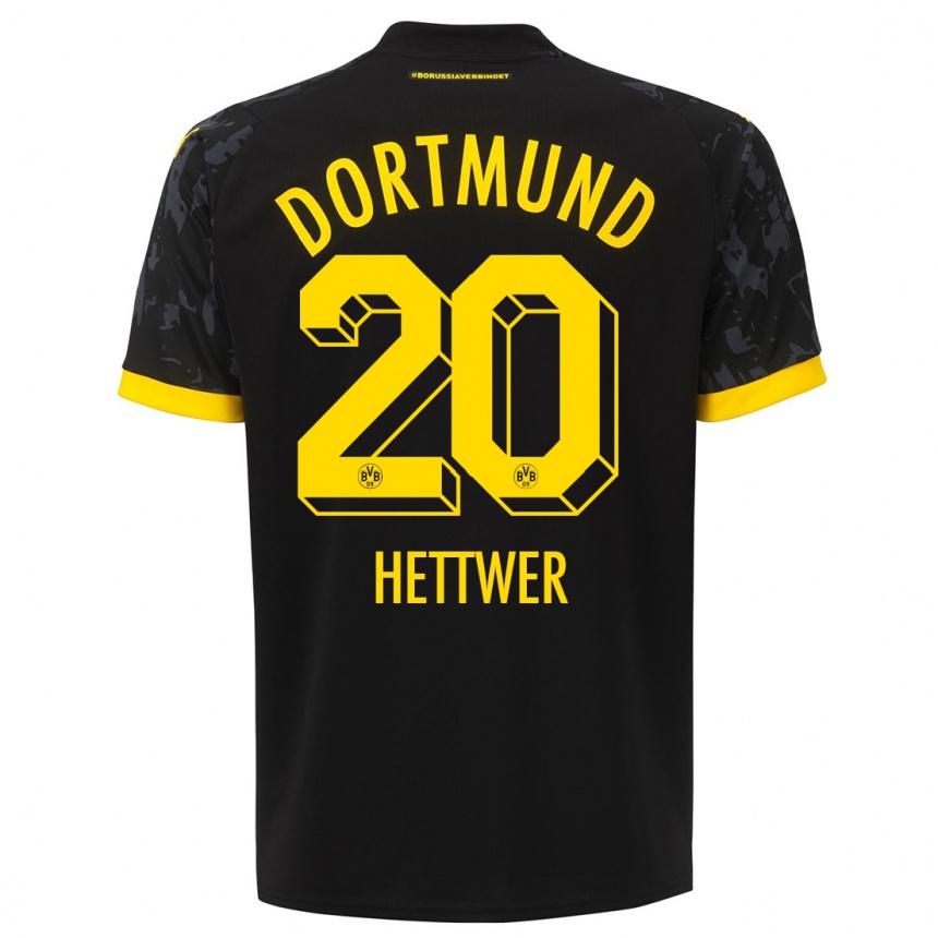 Niño Fútbol Camiseta Julian Hettwer #20 Negro 2ª Equipación 2023/24