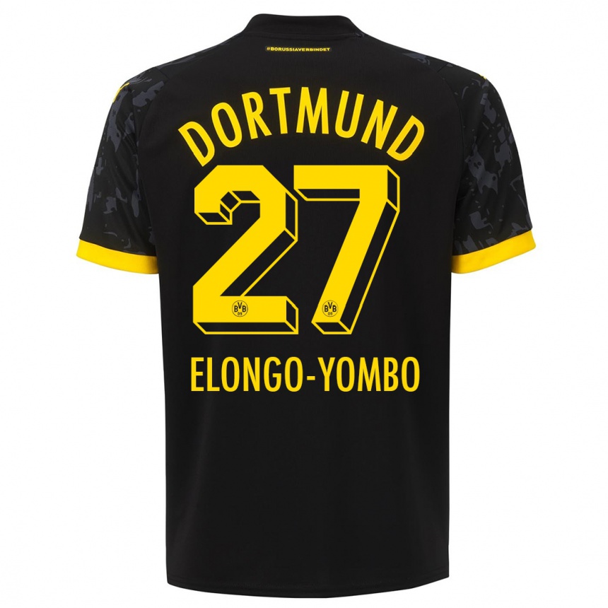 Niño Fútbol Camiseta Rodney Elongo-Yombo #27 Negro 2ª Equipación 2023/24