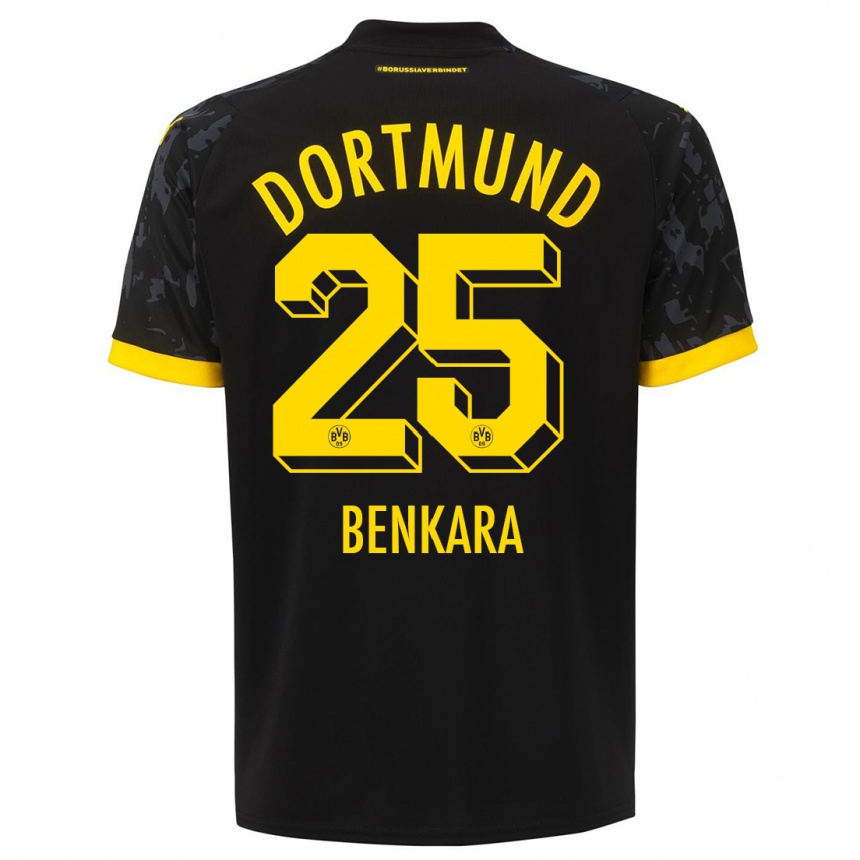 Niño Fútbol Camiseta Elias Benkara #25 Negro 2ª Equipación 2023/24