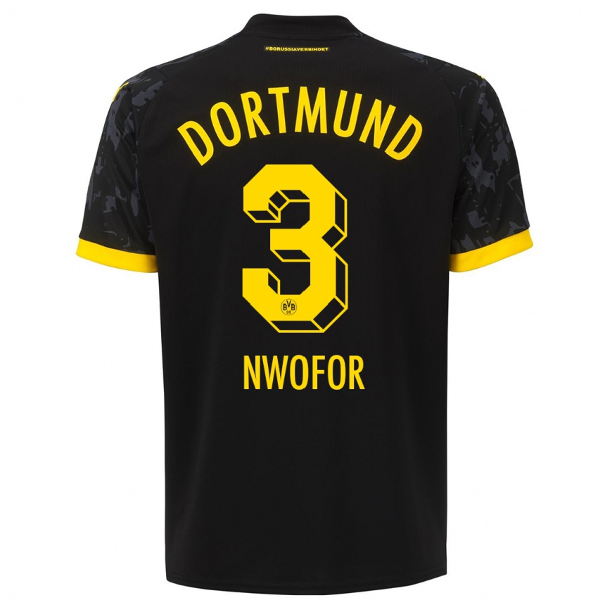 Niño Fútbol Camiseta Jamie Nwofor #3 Negro 2ª Equipación 2023/24