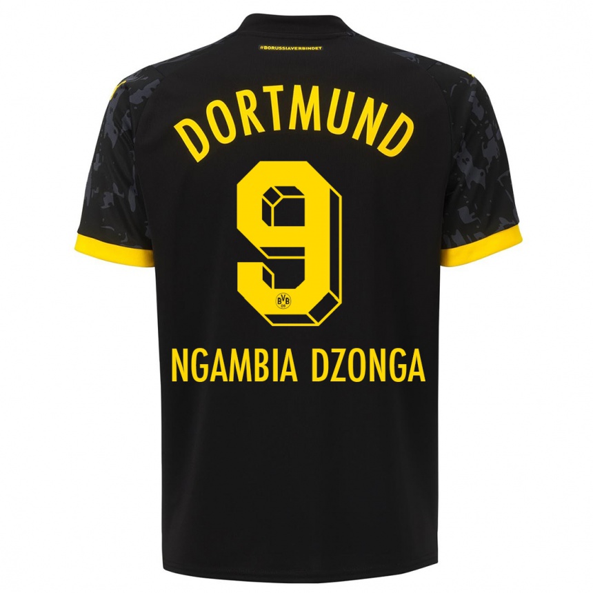 Niño Fútbol Camiseta Diego Ngambia Dzonga #9 Negro 2ª Equipación 2023/24