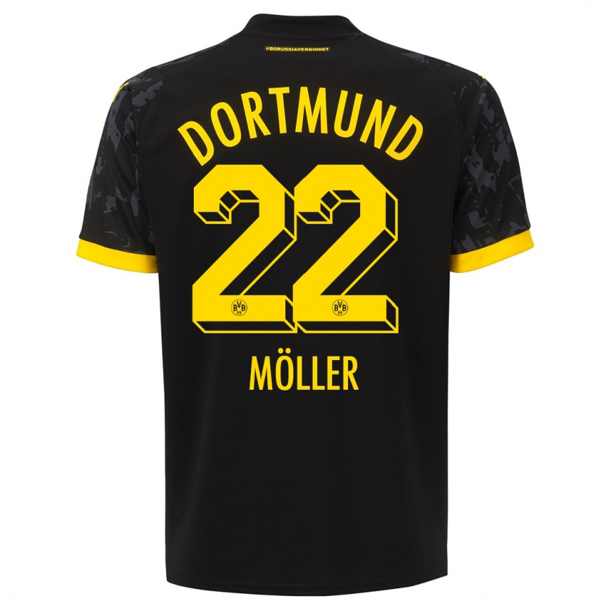 Niño Fútbol Camiseta Paul Möller #22 Negro 2ª Equipación 2023/24