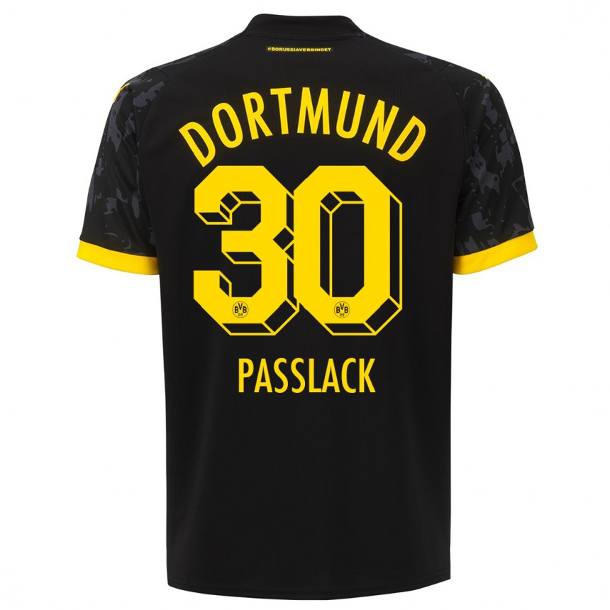 Niño Fútbol Camiseta Felix Passlack #30 Negro 2ª Equipación 2023/24