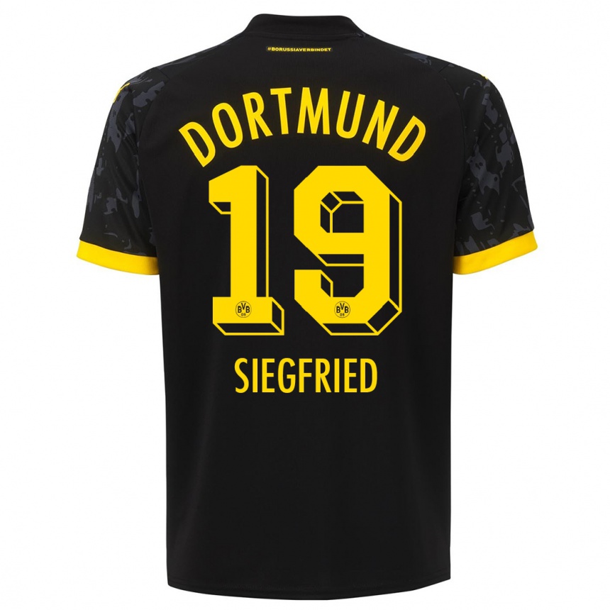 Niño Fútbol Camiseta Janz Siegfried #19 Negro 2ª Equipación 2023/24