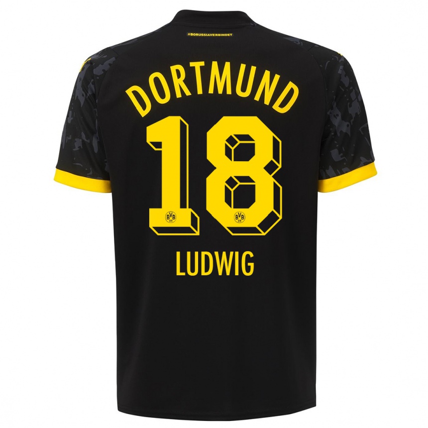 Niño Fútbol Camiseta Michel Ludwig #18 Negro 2ª Equipación 2023/24