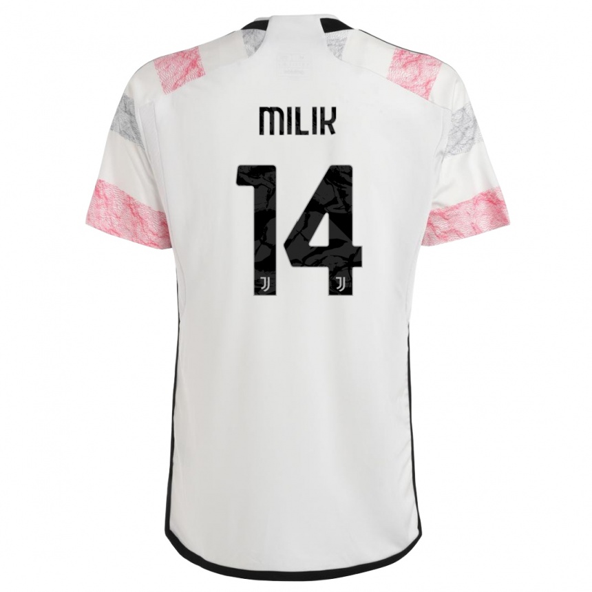 Niño Fútbol Camiseta Arkadiusz Milik #14 Blanco Rosa 2ª Equipación 2023/24