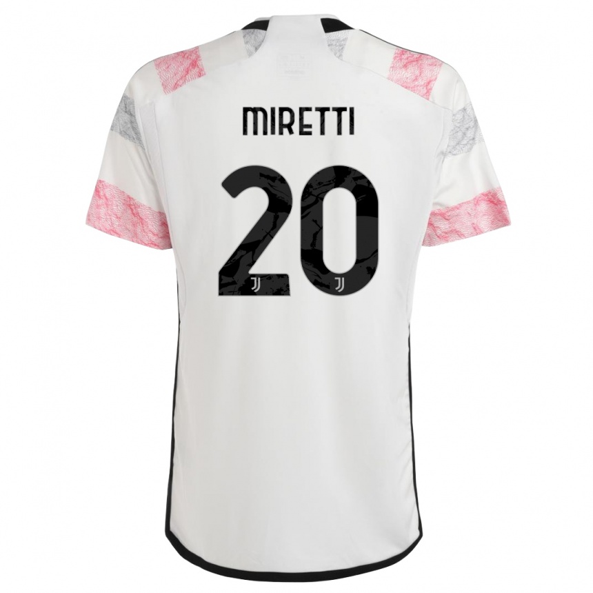 Niño Fútbol Camiseta Fabio Miretti #20 Blanco Rosa 2ª Equipación 2023/24