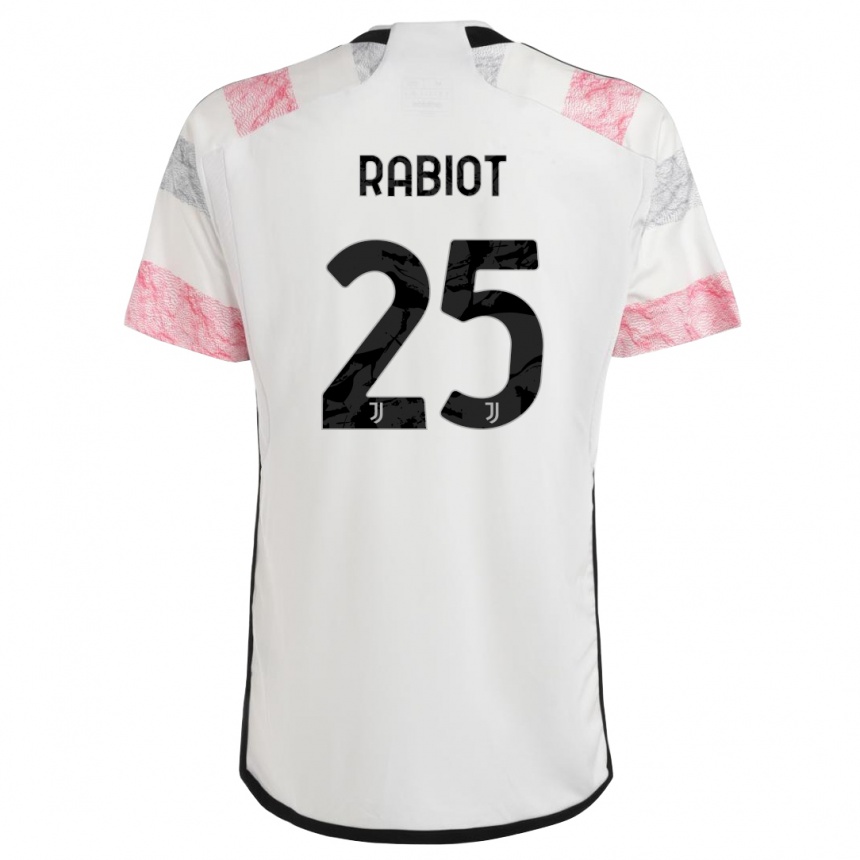 Niño Fútbol Camiseta Adrien Rabiot #25 Blanco Rosa 2ª Equipación 2023/24