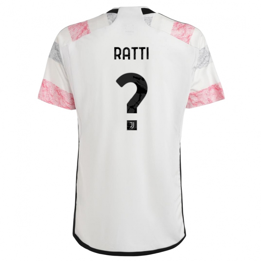 Niño Fútbol Camiseta Leonardo Ratti #0 Blanco Rosa 2ª Equipación 2023/24