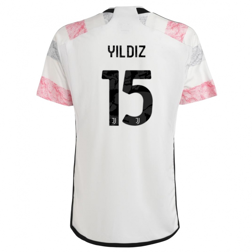 Niño Fútbol Camiseta Kenan Yildiz #0 Blanco Rosa 2ª Equipación 2023/24