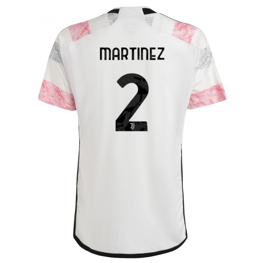 Niño Fútbol Camiseta Bruno Martinez #2 Blanco Rosa 2ª Equipación 2023/24