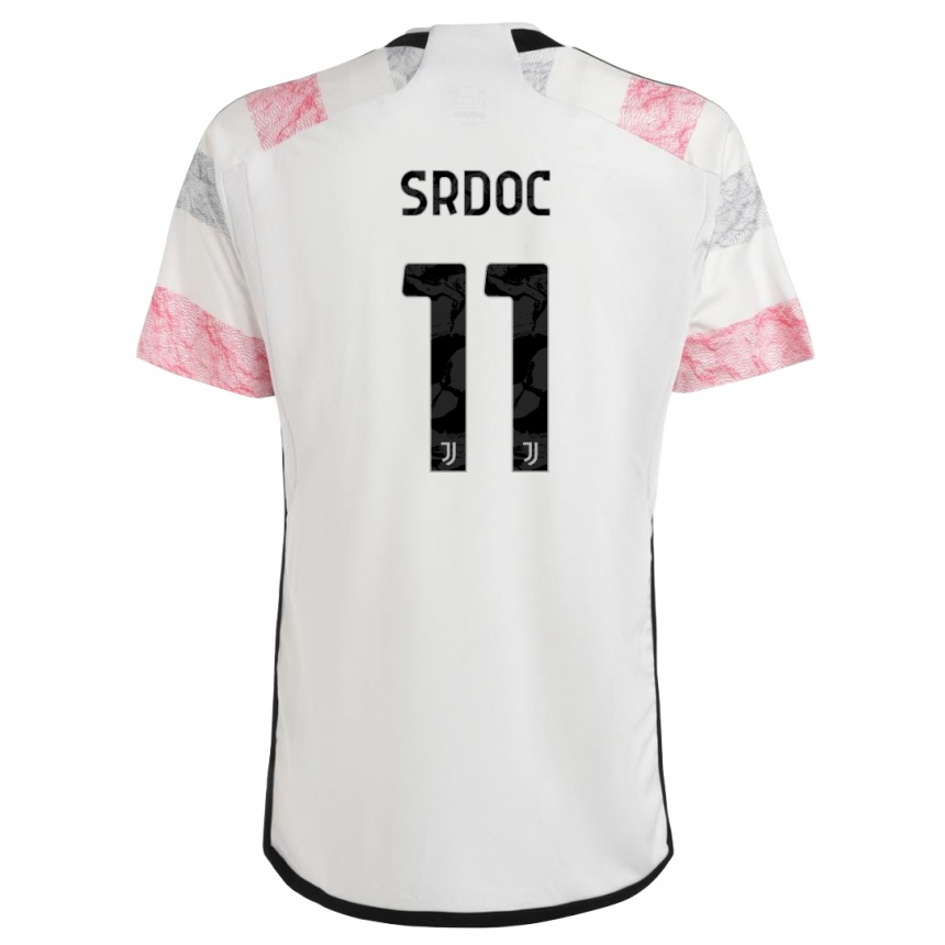 Niño Fútbol Camiseta Ivano Srdoc #11 Blanco Rosa 2ª Equipación 2023/24