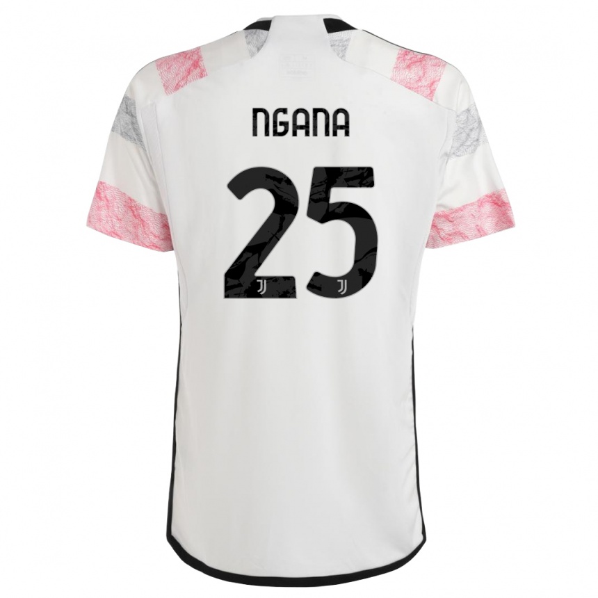 Niño Fútbol Camiseta Valdes Ngana #25 Blanco Rosa 2ª Equipación 2023/24