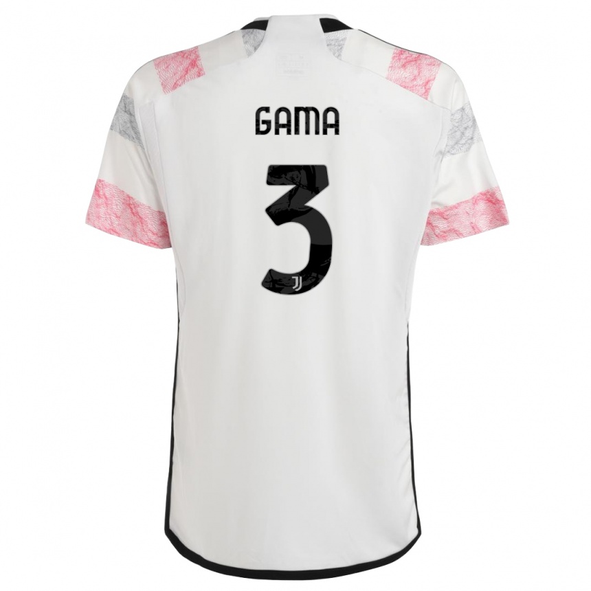 Niño Fútbol Camiseta Sara Gama #3 Blanco Rosa 2ª Equipación 2023/24