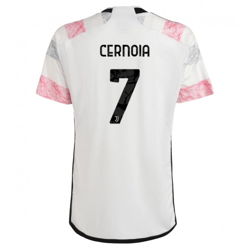 Niño Fútbol Camiseta Valentina Cernoia #7 Blanco Rosa 2ª Equipación 2023/24