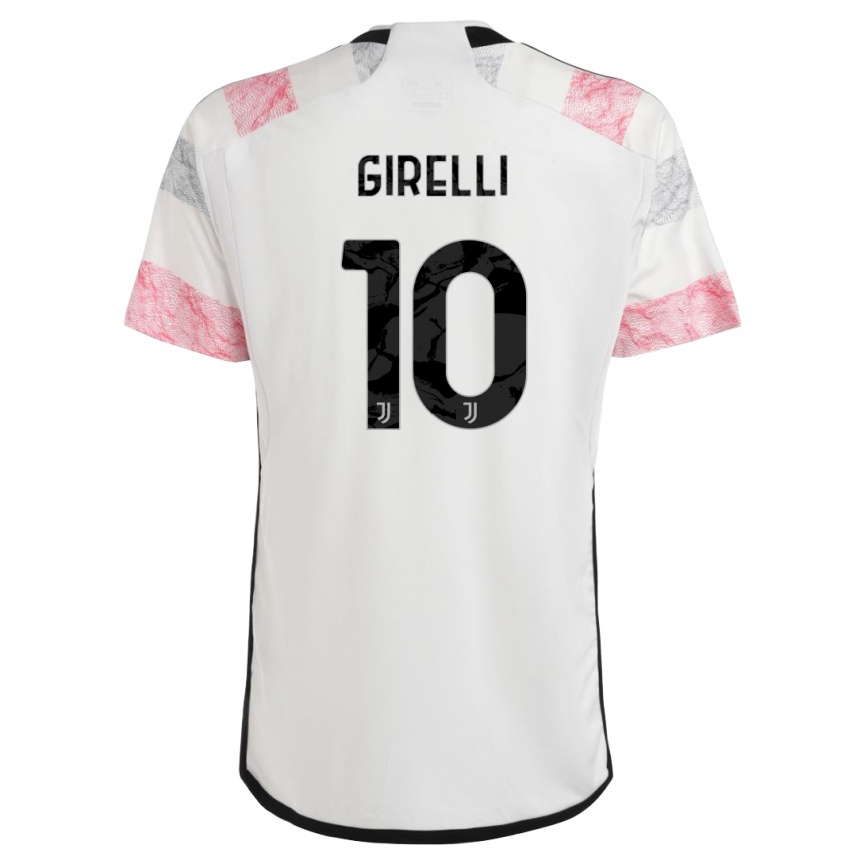 Niño Fútbol Camiseta Cristiana Girelli #10 Blanco Rosa 2ª Equipación 2023/24