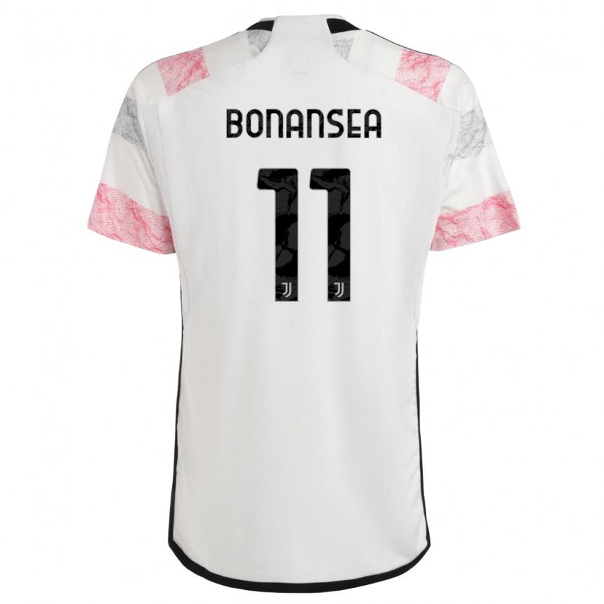 Niño Fútbol Camiseta Barbara Bonansea #11 Blanco Rosa 2ª Equipación 2023/24