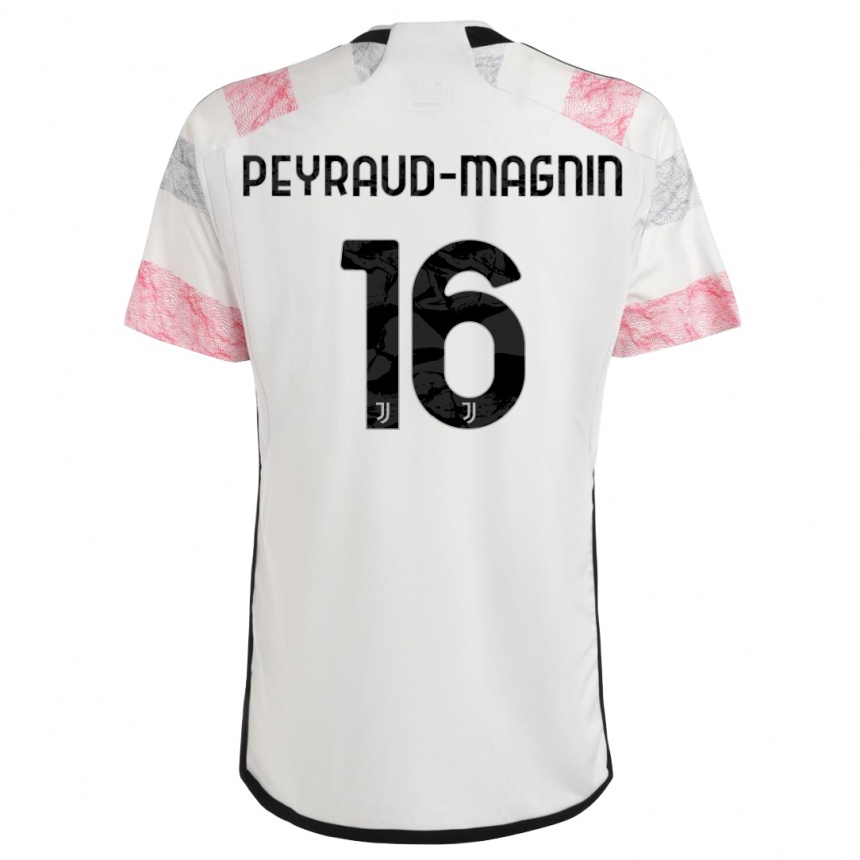 Niño Fútbol Camiseta Pauline Peyraud-Magnin #16 Blanco Rosa 2ª Equipación 2023/24