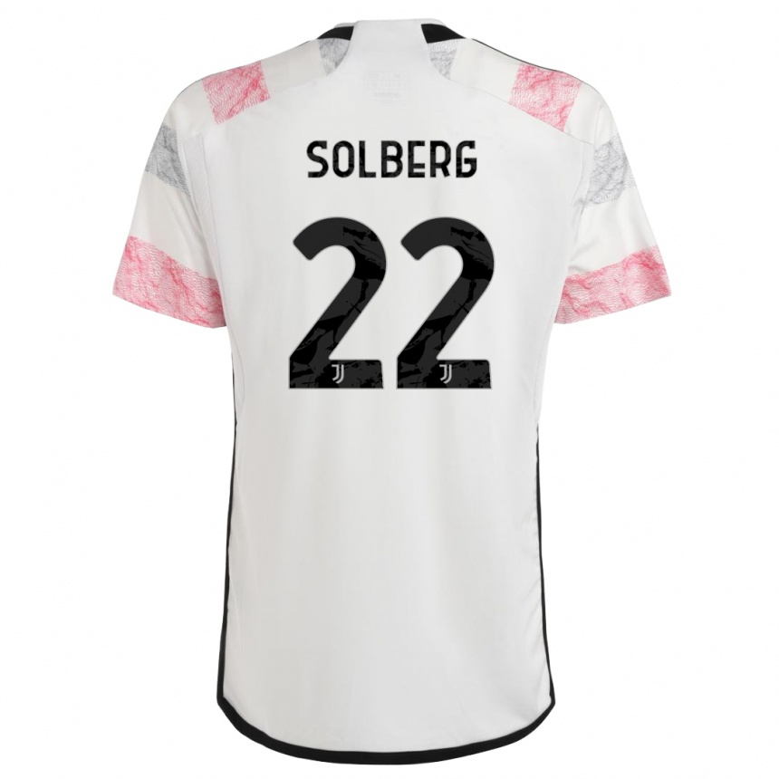 Niño Fútbol Camiseta Elias Solberg #22 Blanco Rosa 2ª Equipación 2023/24