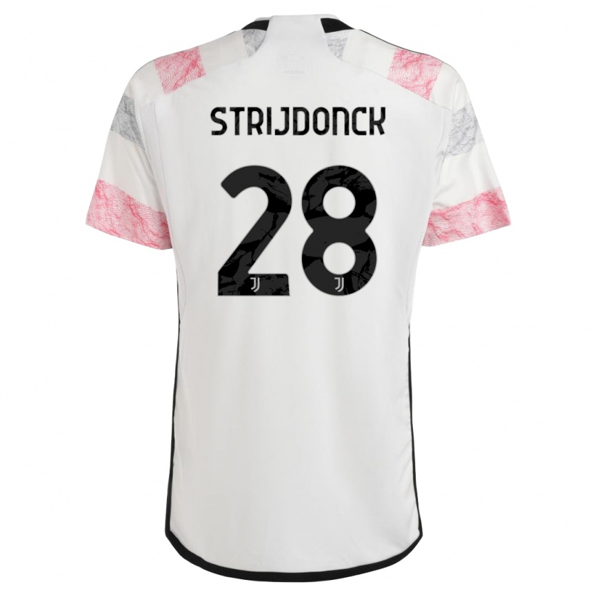 Niño Fútbol Camiseta Bayron Strijdonck #28 Blanco Rosa 2ª Equipación 2023/24