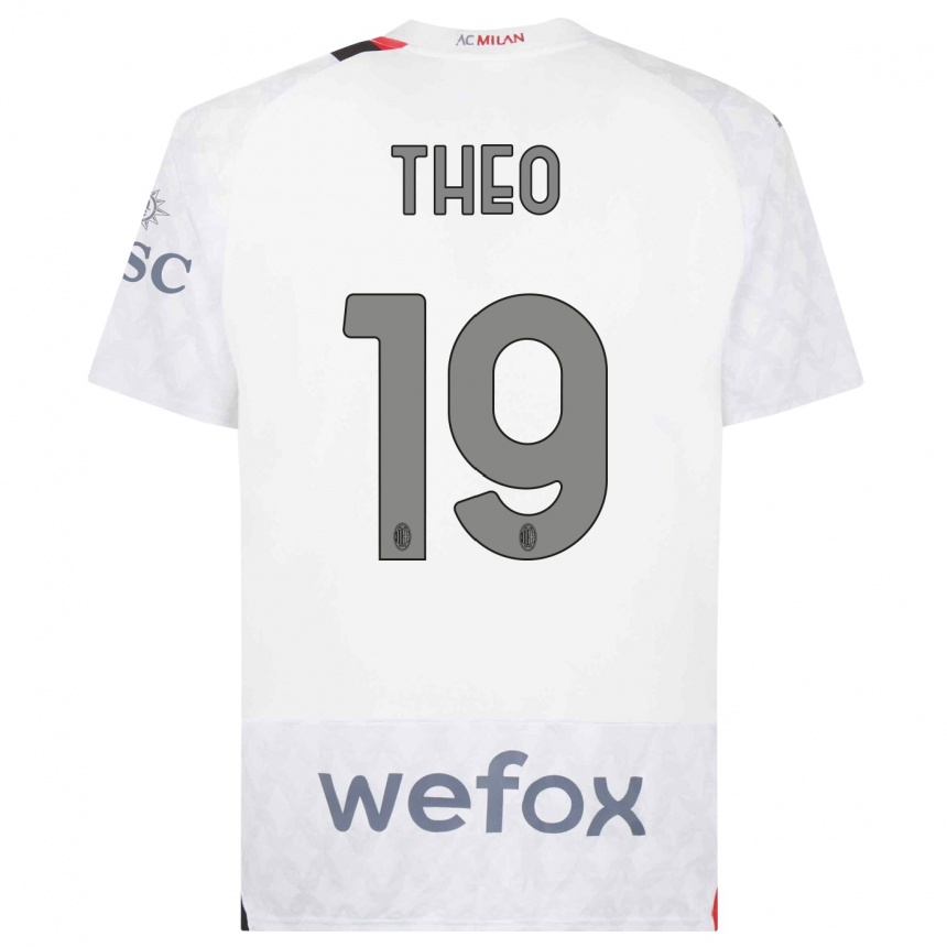 Niño Fútbol Camiseta Theo Hernandez #19 Blanco 2ª Equipación 2023/24