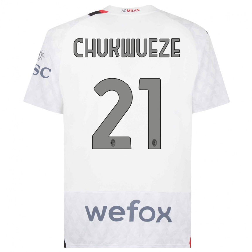 Niño Fútbol Camiseta Samuel Chukwueze #21 Blanco 2ª Equipación 2023/24