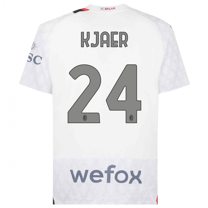 Niño Fútbol Camiseta Simon Kjaer #24 Blanco 2ª Equipación 2023/24