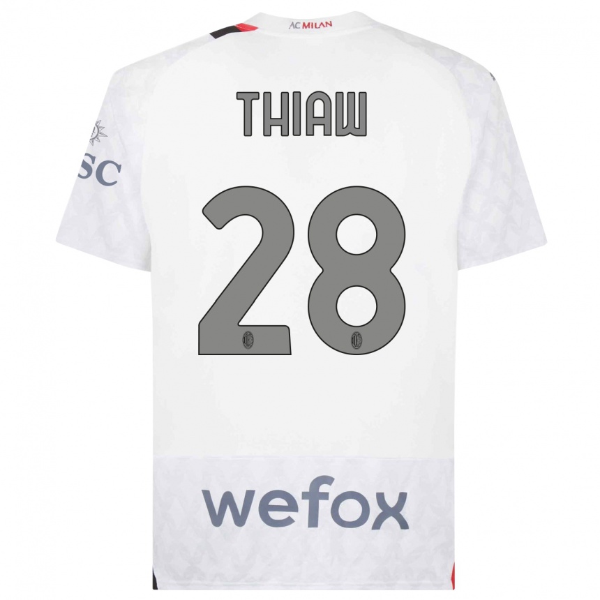 Niño Fútbol Camiseta Malick Thiaw #28 Blanco 2ª Equipación 2023/24