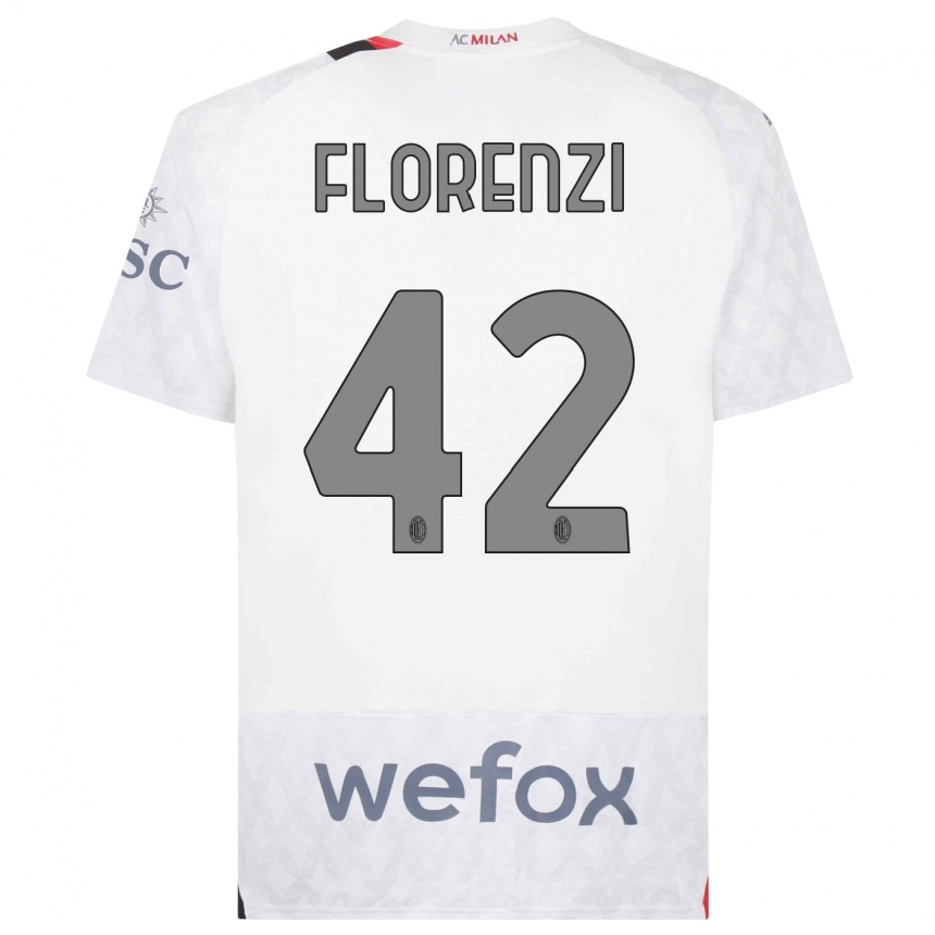 Niño Fútbol Camiseta Alessandro Florenzi #42 Blanco 2ª Equipación 2023/24