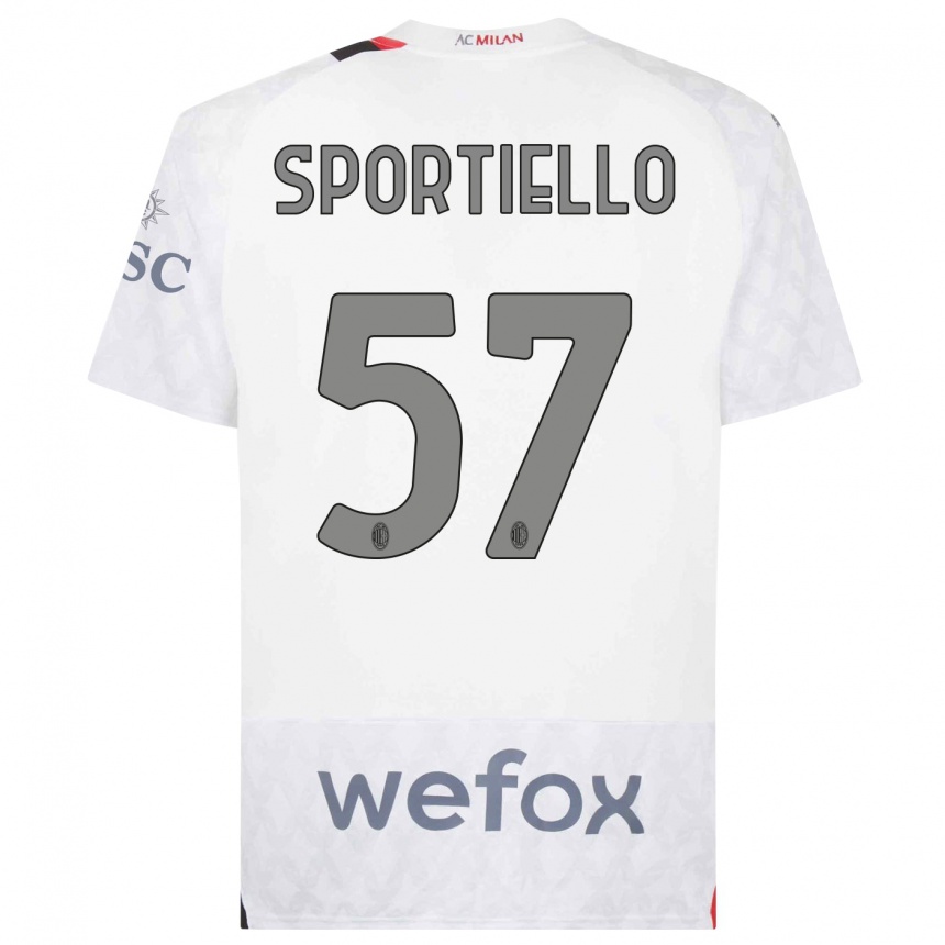 Niño Fútbol Camiseta Marco Sportiello #57 Blanco 2ª Equipación 2023/24