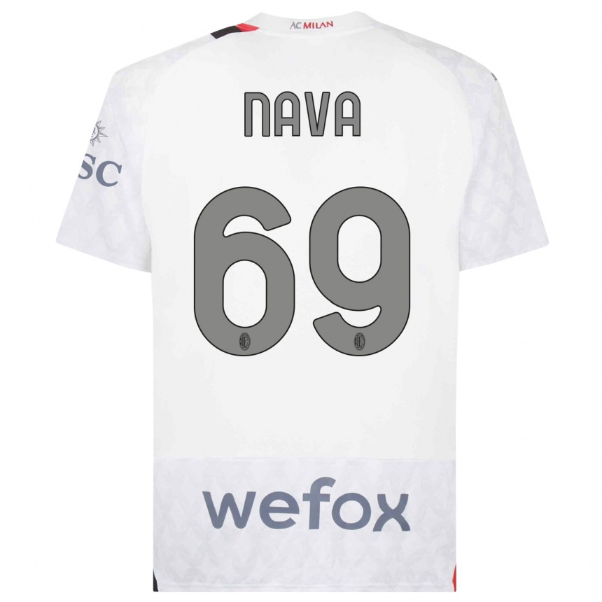 Niño Fútbol Camiseta Lapo Nava #69 Blanco 2ª Equipación 2023/24