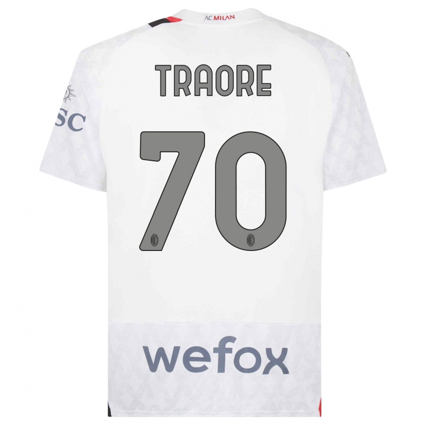 Niño Fútbol Camiseta Chaka Traore #70 Blanco 2ª Equipación 2023/24