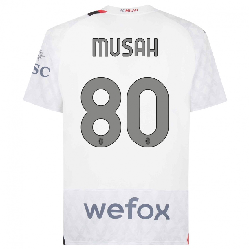 Niño Fútbol Camiseta Yunus Musah #80 Blanco 2ª Equipación 2023/24