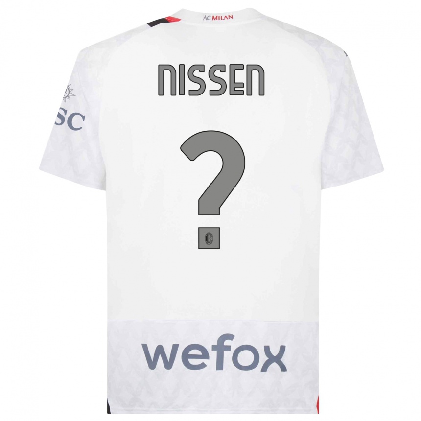 Niño Fútbol Camiseta Fredrik Nissen #0 Blanco 2ª Equipación 2023/24