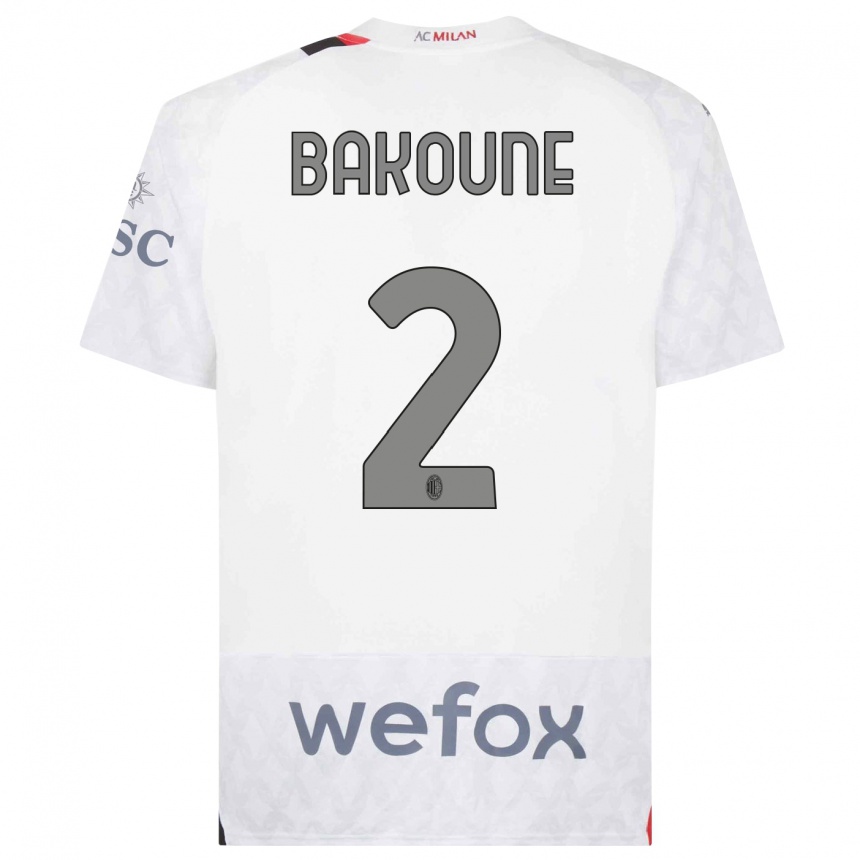 Niño Fútbol Camiseta Adam Bakoune #2 Blanco 2ª Equipación 2023/24