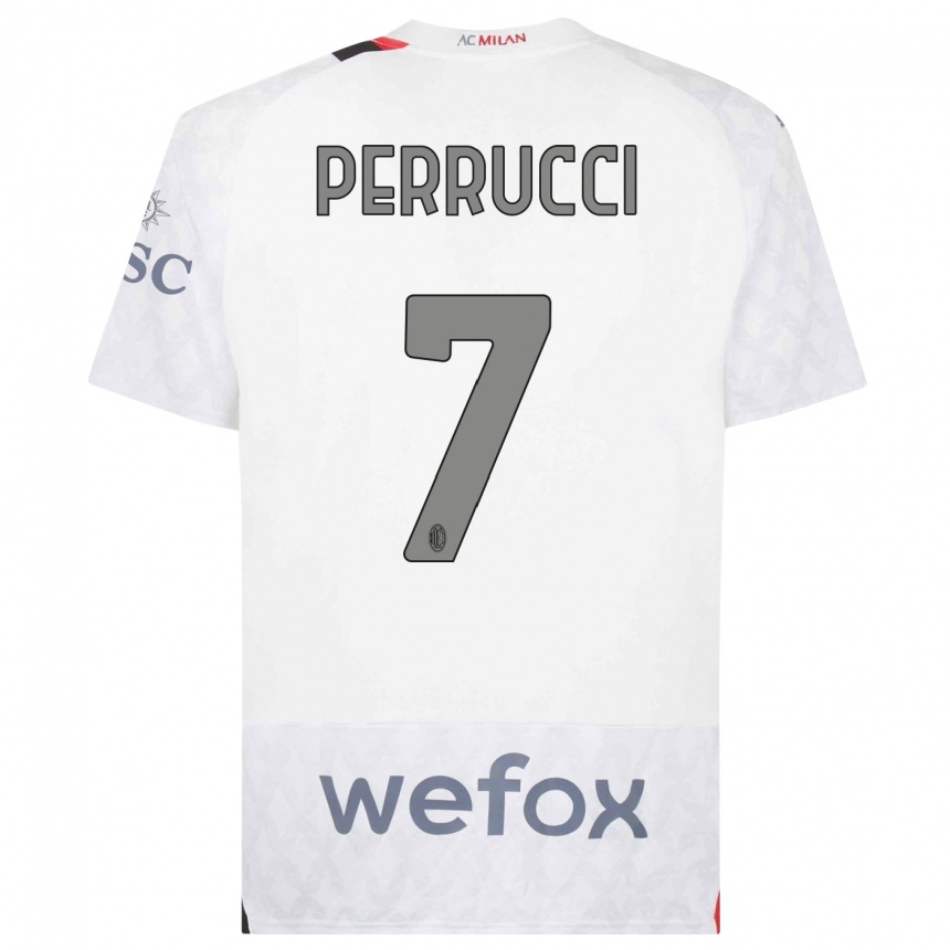 Niño Fútbol Camiseta Vincenzo Perrucci #7 Blanco 2ª Equipación 2023/24