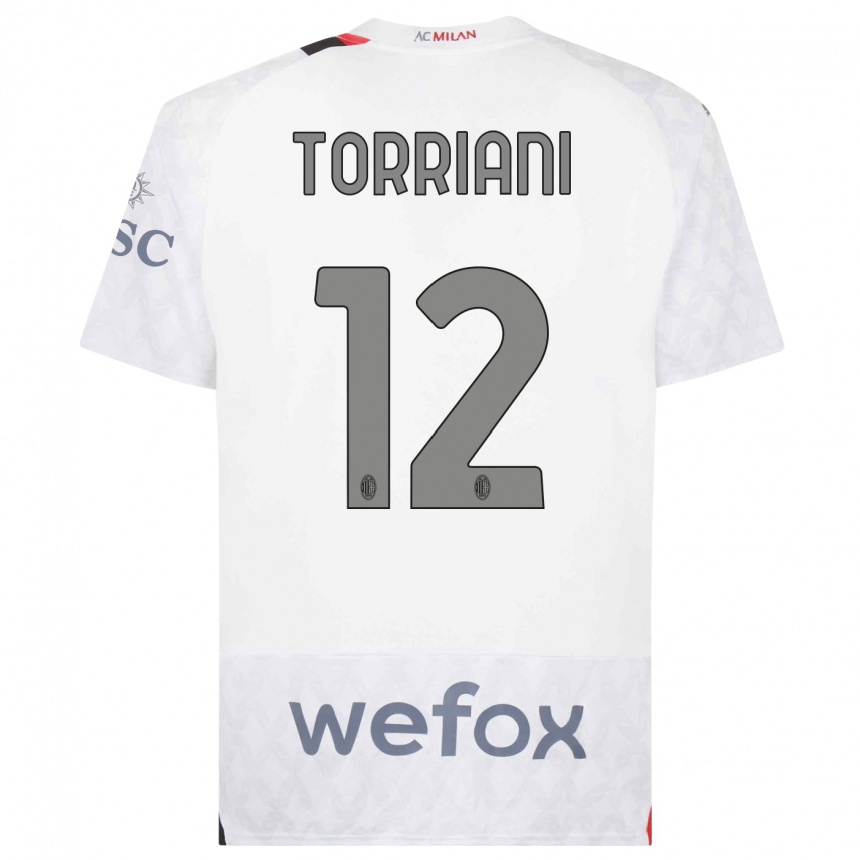 Niño Fútbol Camiseta Lorenzo Torriani #12 Blanco 2ª Equipación 2023/24