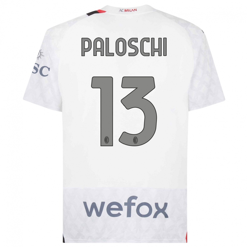 Niño Fútbol Camiseta Dorian Paloschi #13 Blanco 2ª Equipación 2023/24