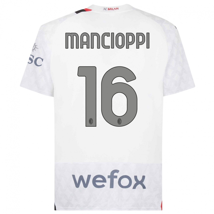 Niño Fútbol Camiseta Tommaso Mancioppi #16 Blanco 2ª Equipación 2023/24