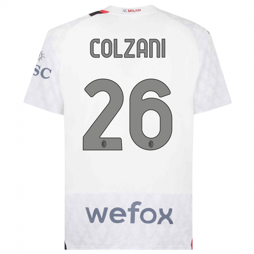 Niño Fútbol Camiseta Edoardo Colzani #26 Blanco 2ª Equipación 2023/24