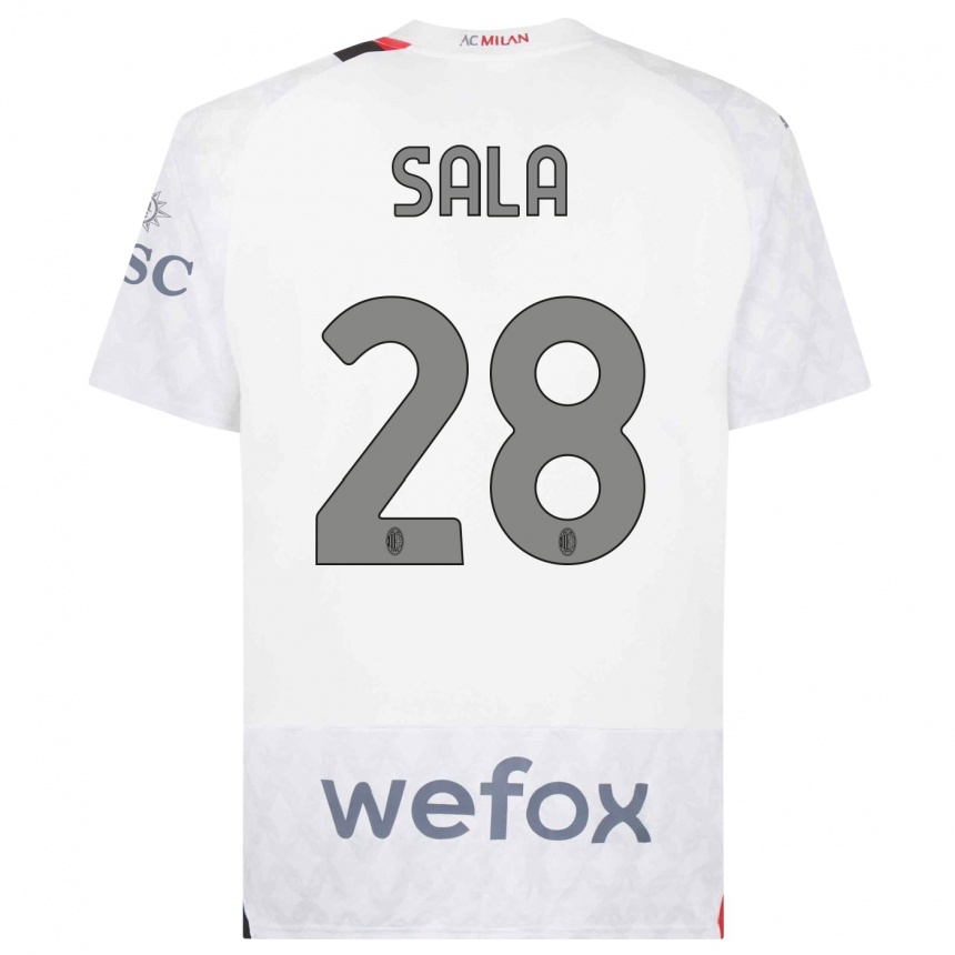 Niño Fútbol Camiseta Emanuele Sala #28 Blanco 2ª Equipación 2023/24