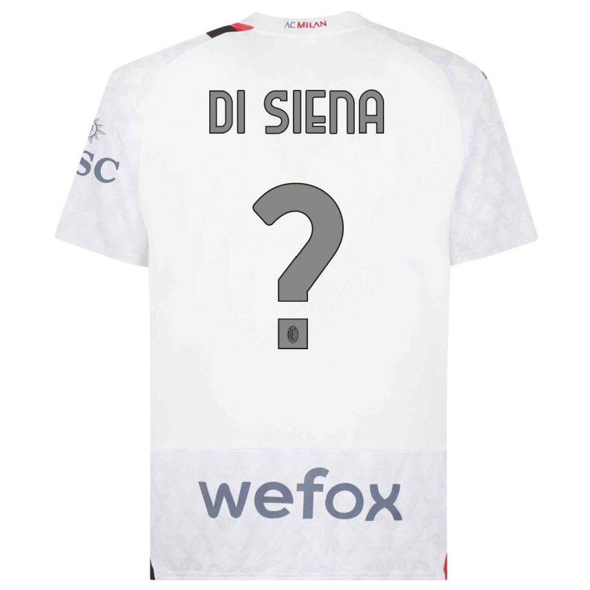 Niño Fútbol Camiseta Andrea Di Siena #0 Blanco 2ª Equipación 2023/24