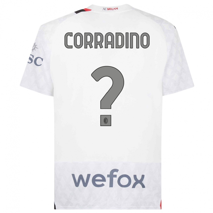 Niño Fútbol Camiseta Riccardo Corradino #0 Blanco 2ª Equipación 2023/24