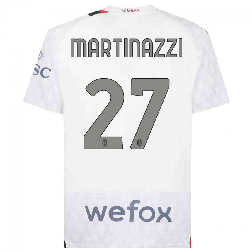 Niño Fútbol Camiseta Luca Martinazzi #27 Blanco 2ª Equipación 2023/24