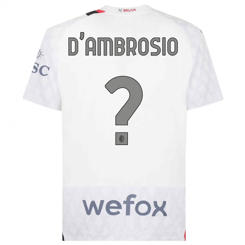 Niño Fútbol Camiseta Antonio D'ambrosio #0 Blanco 2ª Equipación 2023/24